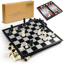 Carica l'immagine nel visualizzatore di Gallery, Gibot 3 in 1 Set di Scacchiera, 32CM x Scacchiera Magnetica con nero