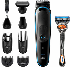 Kit con Rifinitore di Precisione, Regolabarba e Tagliacapelli, 9 in 1 Braun