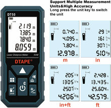 Carica l'immagine nel visualizzatore di Gallery, Telemetro laser portatile con ampio display LCD Misura fino a 50m Metro digitale
