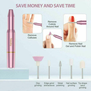 Aggiornato Fresa per Unghie,Tesoky 11 in 1 Portatile Unghie Rosa