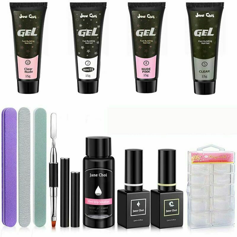 Unghie Kit, 4 Colori Acrygel Gel (Bianco, Rosa Nudo, Trasparente,...