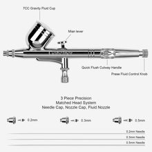 Carica l'immagine nel visualizzatore di Gallery, Gohelper Mini compressore aerografo con Pulizia Pistola Doppia Azione Nero