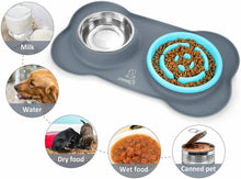 Carica l'immagine nel visualizzatore di Gallery, Pecute Ciotole per Cani Gatti in M (Ciotola di alimentazione lenta), Blu