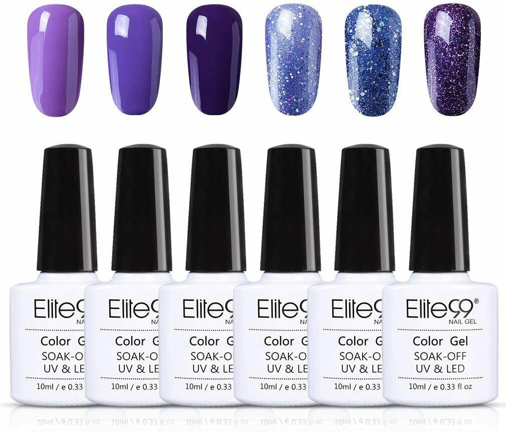 Elite99 Smalto Semipermanente in Gel UV LED, per Unghie, 6pz Kit...