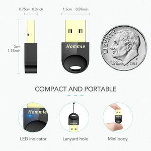Adattatore Bluetooth 4.0 USB, Chiavetta ricevitore adattatore per PC e laptop