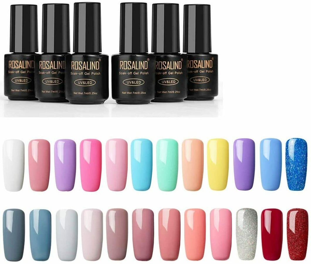 ROSALIND Smalto Semipermanente per Unghie 24pzs Set di Smalti Gel ra24-set1
