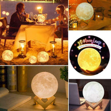 Carica l'immagine nel visualizzatore di Gallery, WYCY Lampada Luna 8CM 16 Colori 3D Stampa LED 8CM, Luce Lunare 16