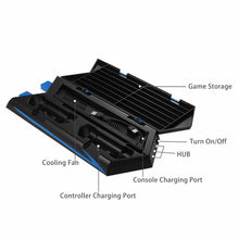 Carica l&#39;immagine nel visualizzatore di Gallery, Supporto verticale per PS4 Slim/PS4 Con Ventilatore e base di ricarica