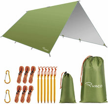 Carica l&#39;immagine nel visualizzatore di Gallery, Tenda da campeggio parasole da 3 x 4 m in nylon, Protezione UV e pioggia, Verde