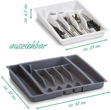 Carica l'immagine nel visualizzatore di Gallery, Porta posate estensibile per cassetto Zeller 24887, Grigio 29-50 x 38 x 6.5 cm