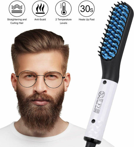 Pettine elettrico lisciante per barba e capelli, Piastra per capelli barba uomo
