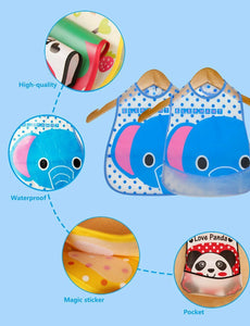 10 Bavaglini per Neonati, Impermeabili in Plastica EVA, da 6 mesi a 6 anni