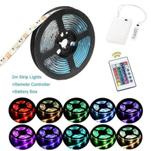 Carica l&#39;immagine nel visualizzatore di Gallery, Striscia a LED RGB da 2 m, Luci stroboscopiche impermeabili a batteria LED,...