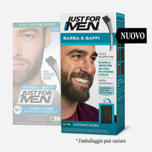 Carica l'immagine nel visualizzatore di Gallery, Tinta castano scuro per Barba e baffi senza ammoniaca, Just for men + pettine