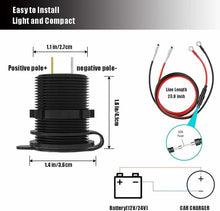 Carica l'immagine nel visualizzatore di Gallery, Presa USB doppia in Alluminio per auto, Sistema Quick charge 2.0 36 V 3A, 12/24V