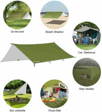 Carica l&#39;immagine nel visualizzatore di Gallery, Tenda da campeggio parasole da 3 x 4 m in nylon, Protezione UV e pioggia, Verde