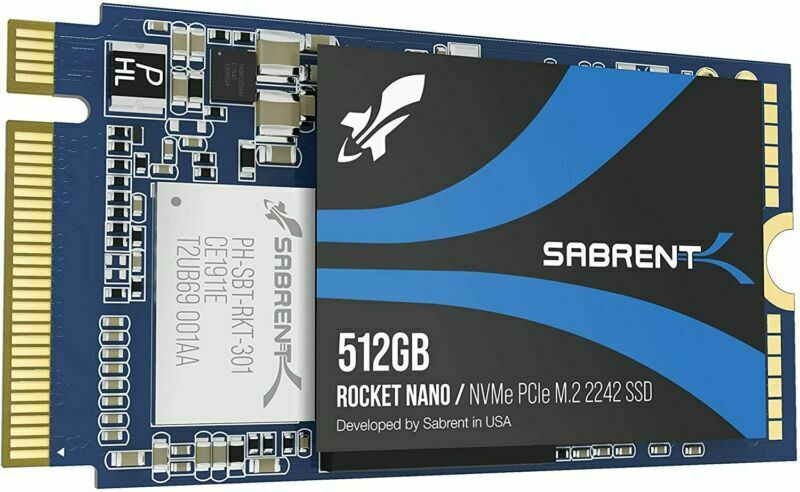 Sabrent SSD Interno PCIe NVMe M.2 2242 512GB Rocket Senza DRAM a Basso