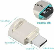Carica l'immagine nel visualizzatore di Gallery, Lettore di schede portatile Rocketek USB C per micro SD, RT-TCR-TF1