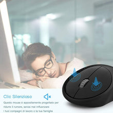 Carica l&#39;immagine nel visualizzatore di Gallery, Tastiera e mouse senza fili con tastierino numerico con ricevitore nano USB Nero