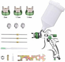 Carica l'immagine nel visualizzatore di Gallery, HUKOER HVLP Kit di attrezzi per pistola a spruzzo gravitazionale con ugelli...