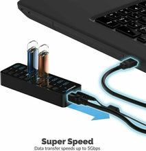 Carica l'immagine nel visualizzatore di Gallery, Sabrent Hub USB 3.0 10 Porte 60W con Singoli Interruttori di 10 Port