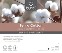 Carica l&#39;immagine nel visualizzatore di Gallery, Tural - Fodera coprimaterasso con Cerniera. Spugna 100% Cotone. 140x190/200cm