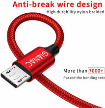 Carica l'immagine nel visualizzatore di Gallery, GIANAC Cavo Micro USB,[4 Pezzi:0.5m,1m,2m,3m] Nylon USB ROSSO