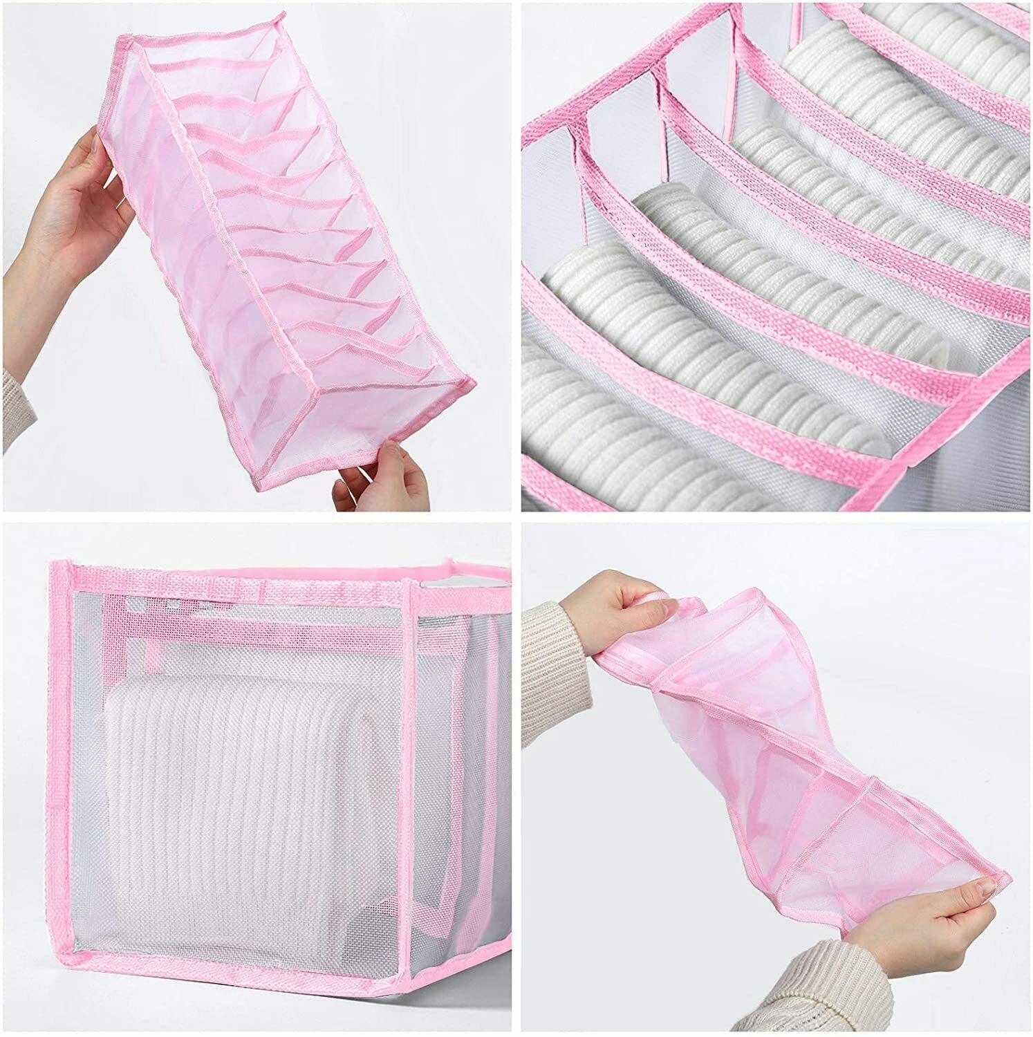 Stero Organizer Per Biancheria Intima – Scatola Portaoggetti In Tessuto Non Tessuto – 6 Colori – 27x27x28 Cm – Piegevole