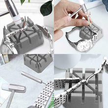 Carica l'immagine nel visualizzatore di Gallery, Kit completo per riparazione orologi, Set con astuccio portatile per orologiai