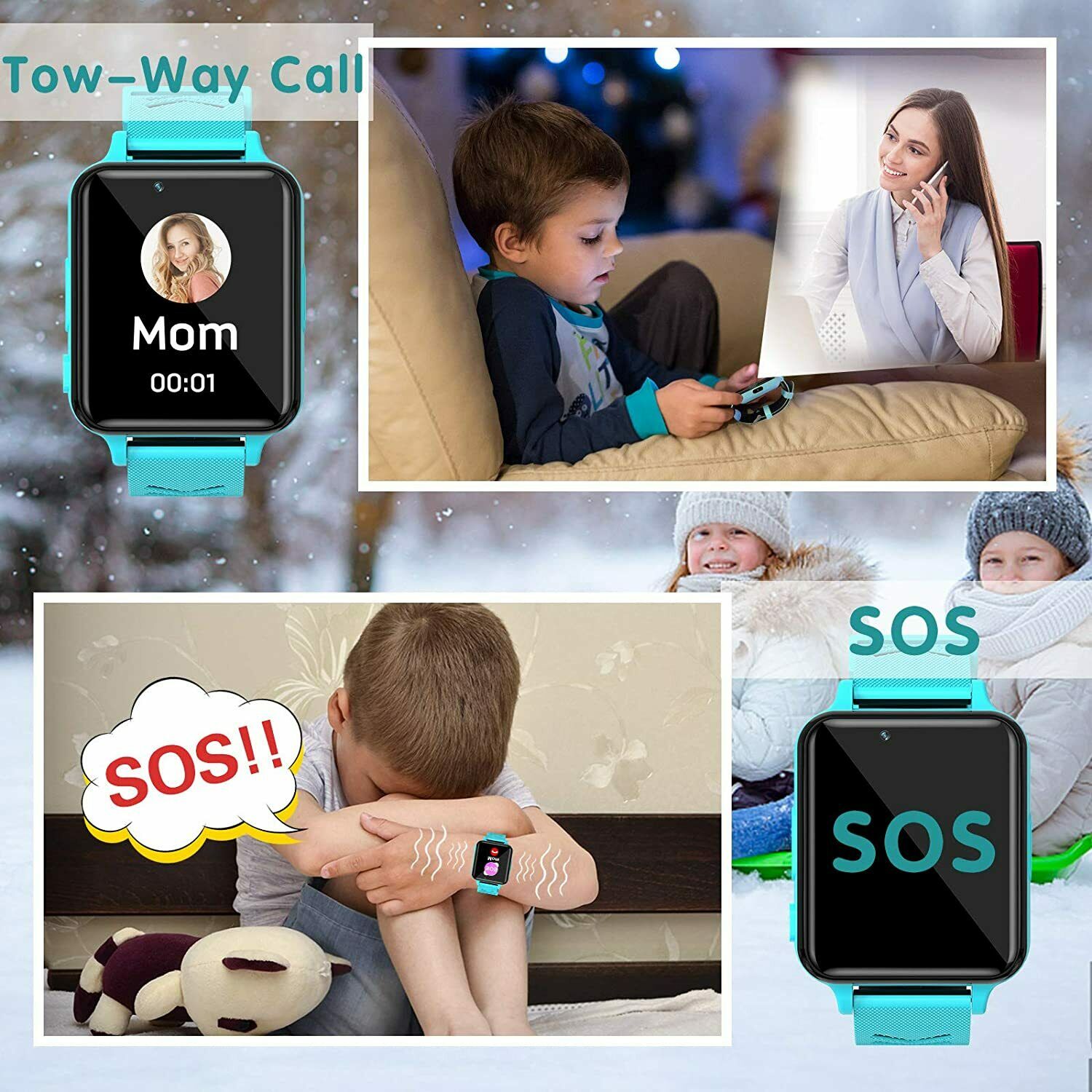 INIUPO Smartwatch per bambini ragazze Gioco telefono Smart Watch Rosa