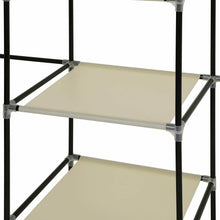 Carica l'immagine nel visualizzatore di Gallery, Armadio Guardaroba Appendiabiti In Acciaio e Tessuto 175 x 150 x 45cm, Beige