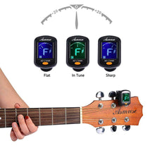 Carica l&#39;immagine nel visualizzatore di Gallery, Asmuse Accordatore Clip per Chitarra Violino Ukulele Basso Elettrico...