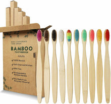 Carica l'immagine nel visualizzatore di Gallery, GeekerChip Spazzolino Bamboo[10 Pezzi],100% Senza BPA Vegan Spazzolini...