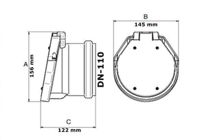 Capricorn - Valvola antiriflusso con flap, DN 110