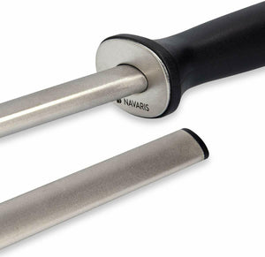 Navaris Acciaino Diamantato Affilacoltelli Affila coltelli Ovale Diamante, 31 cm