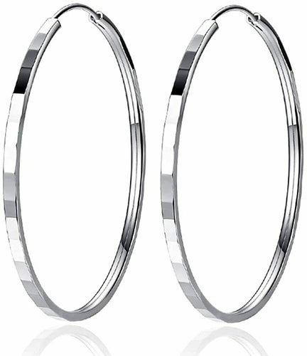 Zolkamery - Orecchini a cerchio, in argento Sterling 925, da donna, 45 mm,...
