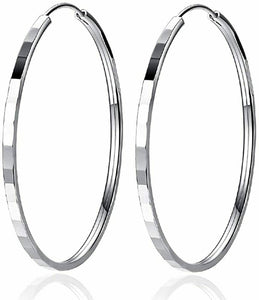 Zolkamery - Orecchini a cerchio, in argento Sterling 925, da donna, 45 mm,...