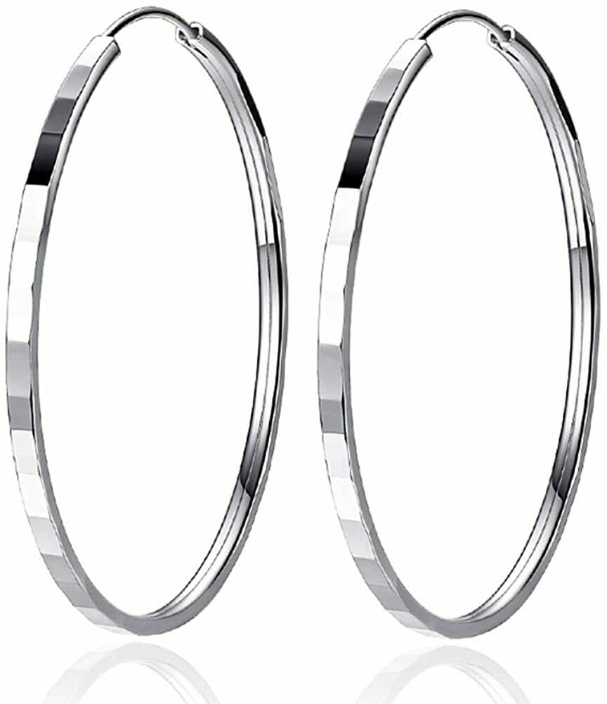 Zolkamery - Orecchini a cerchio, in argento Sterling 925, da donna, 45 mm,...