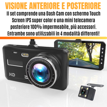 Carica l'immagine nel visualizzatore di Gallery, TELECAMERA AUTO FULL HD 1080P 4.0 DVR CAR DASH CAM CON VIDEO CAMERA RETROMARCIA