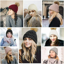 Carica l'immagine nel visualizzatore di Gallery, HATOOZE Cappello Beanie Invernale Lavorato a Maglia per Donna Ragazza grigio
