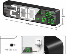 Carica l'immagine nel visualizzatore di Gallery, Sveglia da comodino con ampio display LED, Data temperatura, 40 suonerie, USB