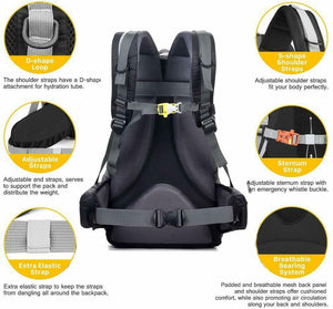 Zaino per trekking, 40L, Robusto e capiente, Impermeabile, Per viaggio e outdoor