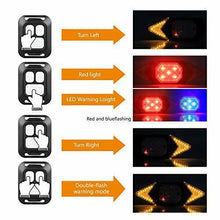 Carica l&#39;immagine nel visualizzatore di Gallery, Fanale posteriore per bici con indicatori di direzione, spia LED freno