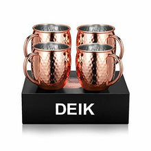Carica l'immagine nel visualizzatore di Gallery, Deik Tazza Moscow Mule | Copper Cups, Cups Set di 4 | Martellato | Doppia (c7i)