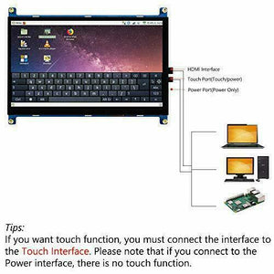 Monitor touchscreen portatile da 7 pollici per Raspberry Pi 4, display...