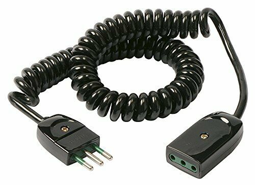 Prolunga a spirale estensibile, 3 m, Cavo elettrico a molla, Spina 10A presa 10A