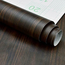 Carica l'immagine nel visualizzatore di Gallery, Carta autoadesiva in vinile con venature del legno di noce scuro, per...