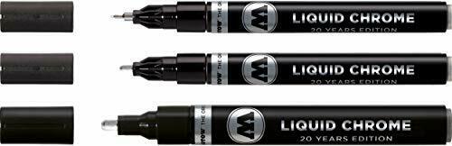 Molotow Liquid Chrome - Set di 3 pennarelli con inchiostro speciale con...