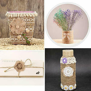 Meetory, Set di 24 Fiori in Iuta e fiocchetti Iuta, 8 Stili Naturali,...