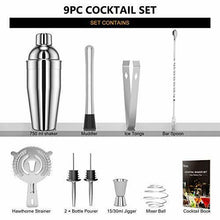 Carica l'immagine nel visualizzatore di Gallery, Set 9 Pezzi Cocktail, Set Shaker in Acciaio Inossidabile, Strumento